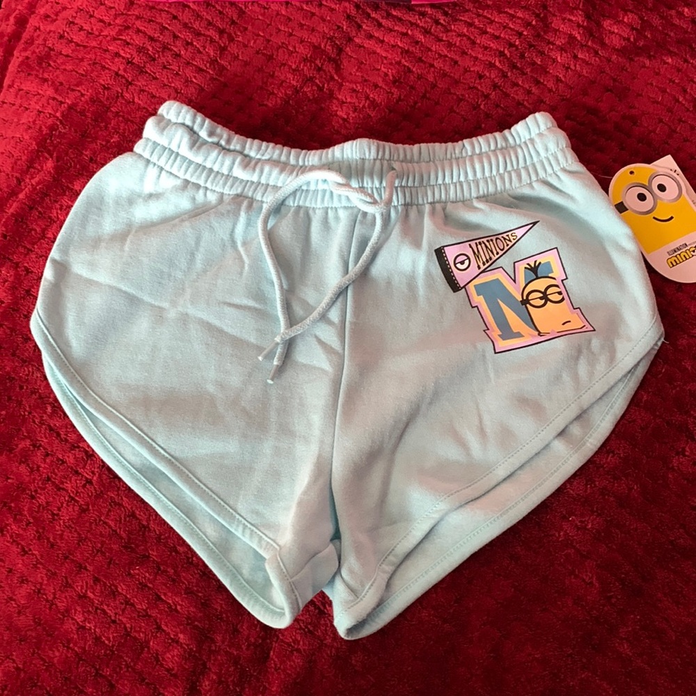 Minion cotton shortie shorts light blue size XS